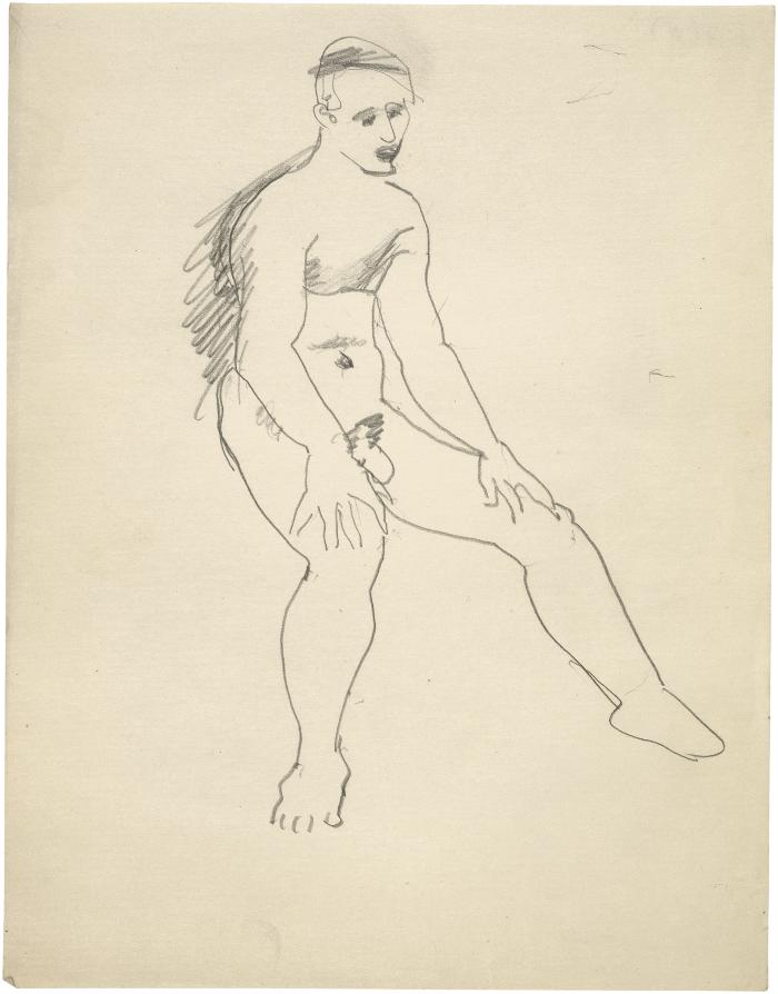 [Seated male nude]