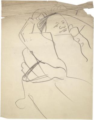 [Reclining figure on sofa]