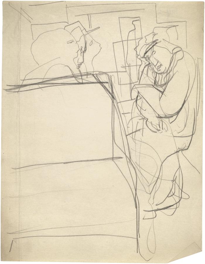 [Figures in subway car]