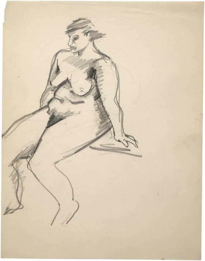 [Seated female nude]