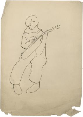 [Seated boy with mandolin]