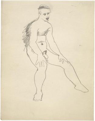 [Seated male nude]