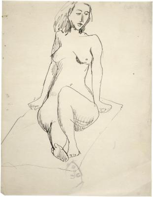 [Seated female nude]