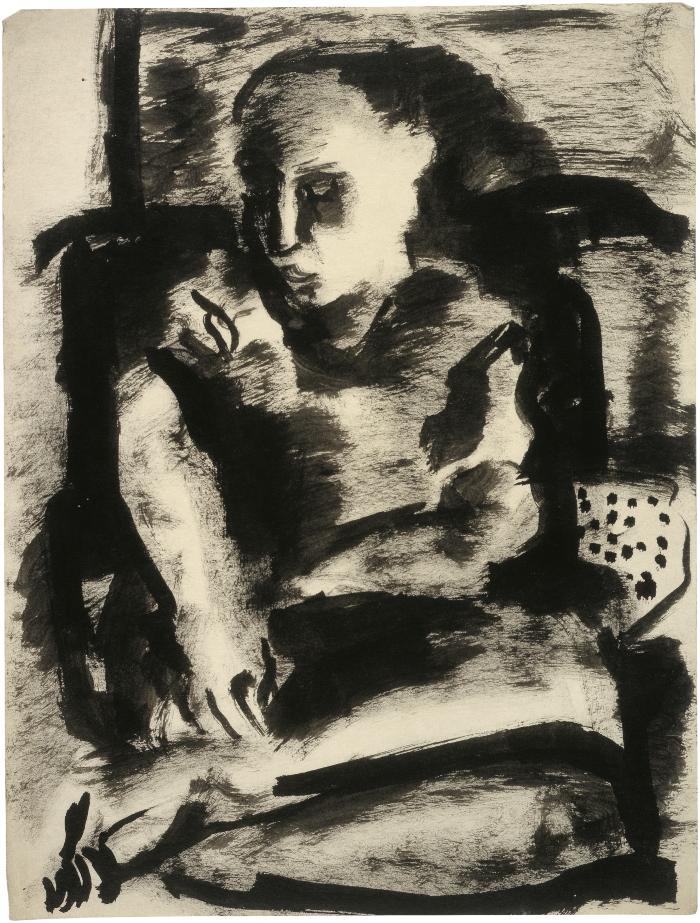 [Seated woman]
