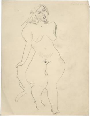 Female nude in chair]