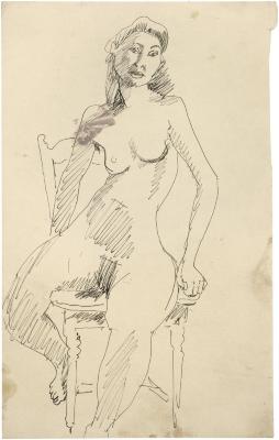 [Female nude in chair]
