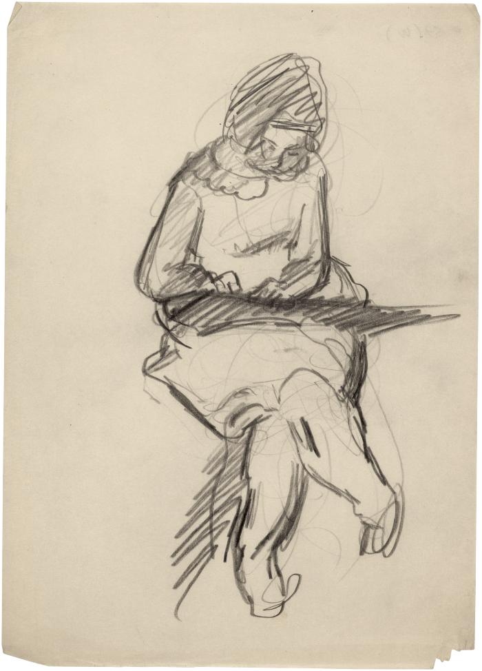 [Seated girl drawing]