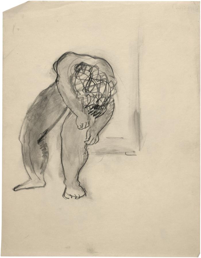 [Bending female nude]