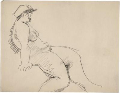 [Seated female nude]