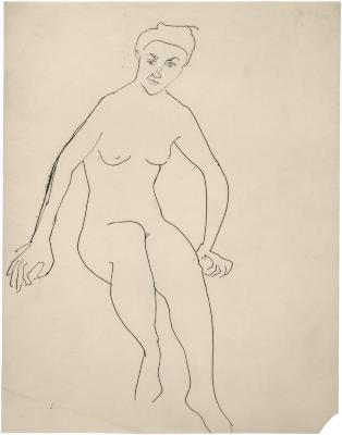 [Seated female nude]