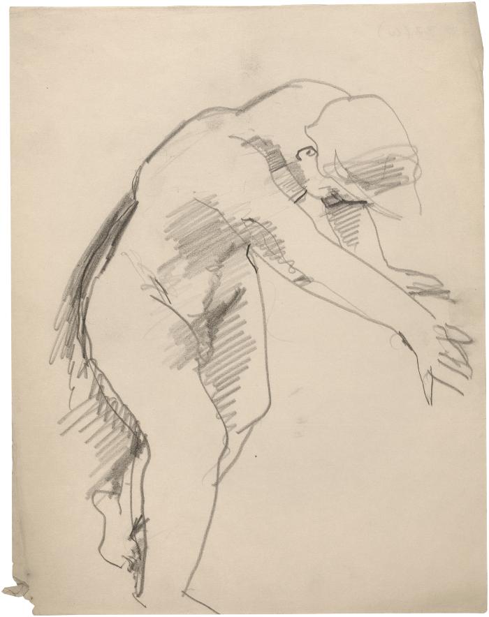 [Bending female nude]