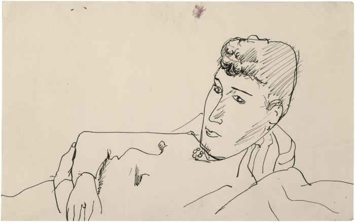 [Bust of a reclining woman]