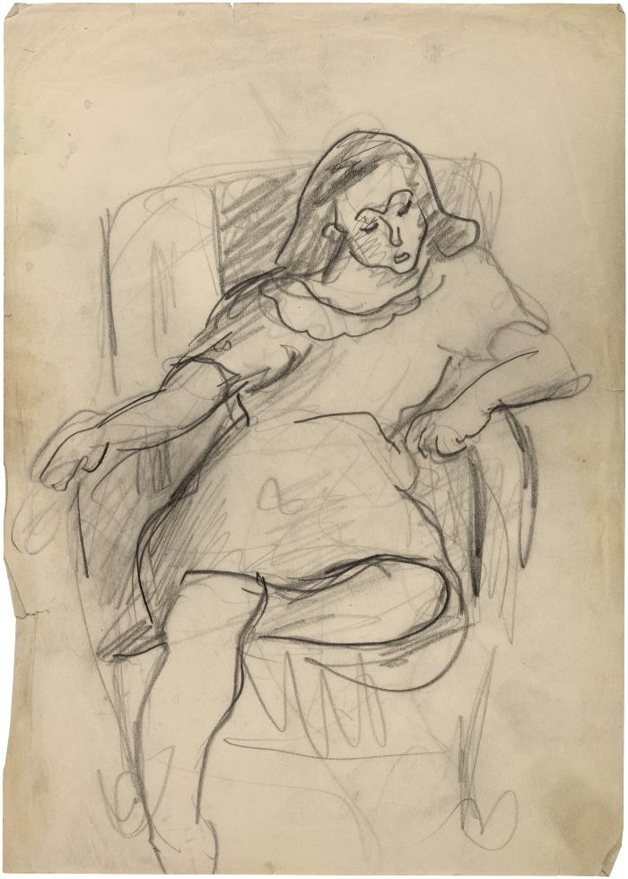 [Woman in armchair]