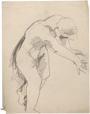 [Bending female nude]