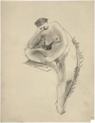 [Seated female nude]