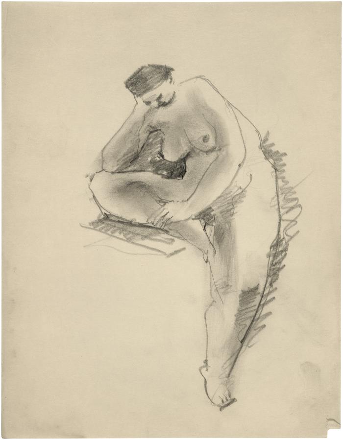 [Seated female nude]