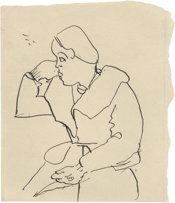 [Seated woman]
