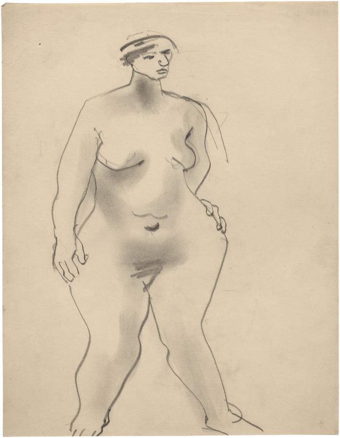 [Standing female nude]