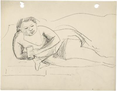 [Reclining woman on sofa]