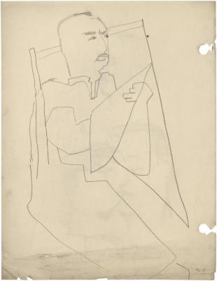 [Seated man drawing]