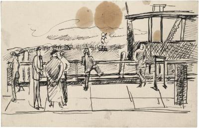 [Figures on promenade]