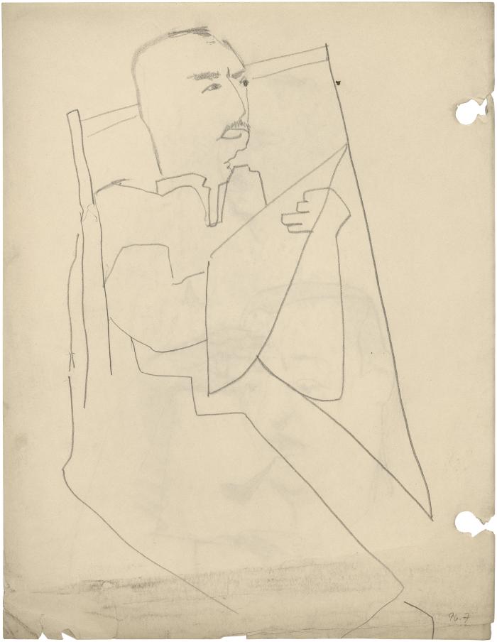 [Seated man drawing]