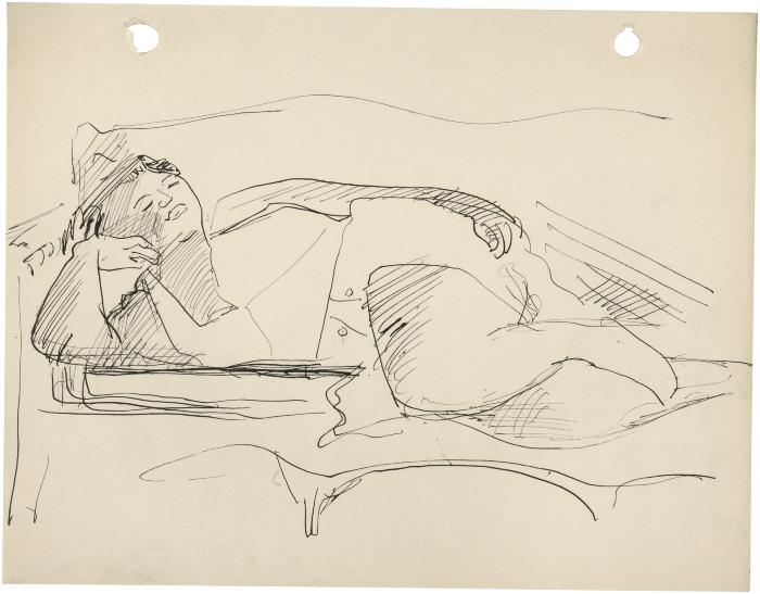 [Reclining woman on sofa]