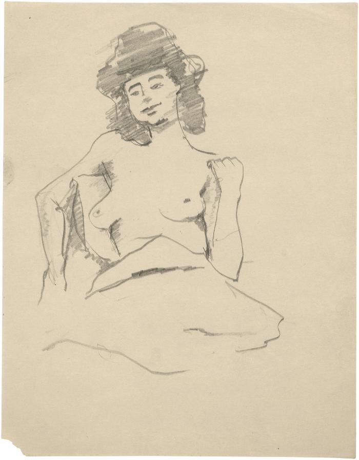 [Seated female nude]