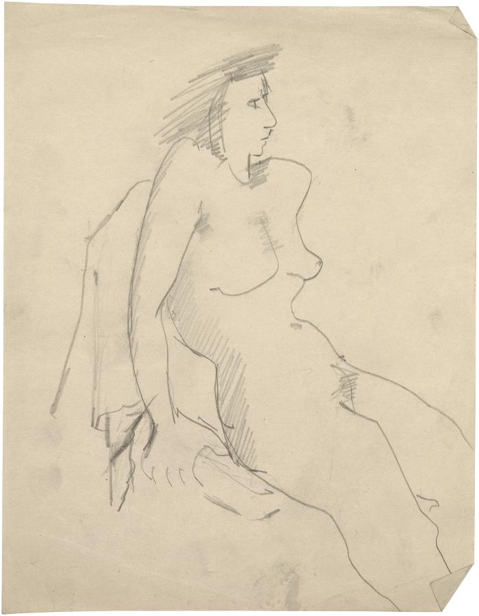 Female nude in chair]