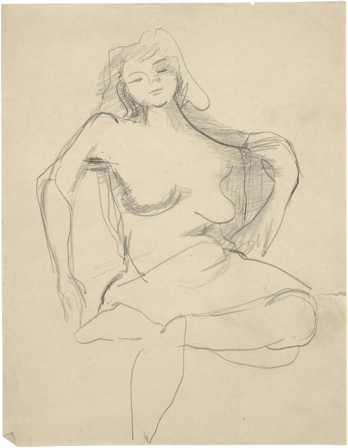 [Seated female nude]