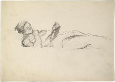 [Reclining woman reading]