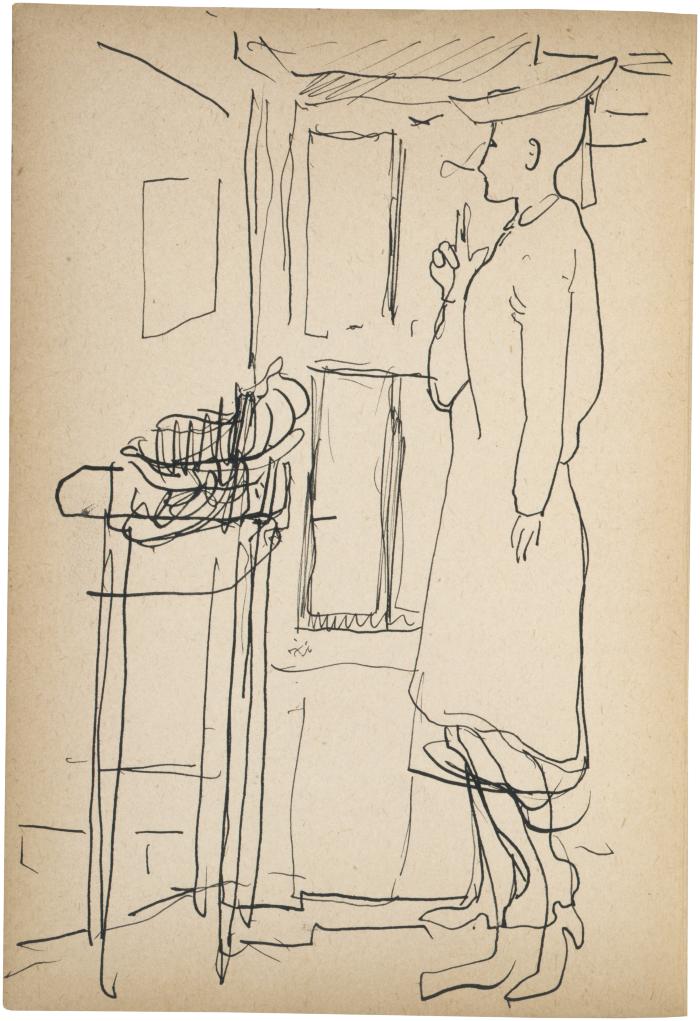 [Woman standing by window] The Scribble-In Book, page 120