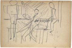 [Three figures, one with racquet and ball] The Scribble-In Book, page 94