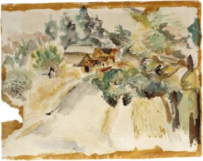 [Rural landscape with buildings]