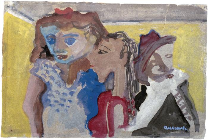 [Three figures in interior]