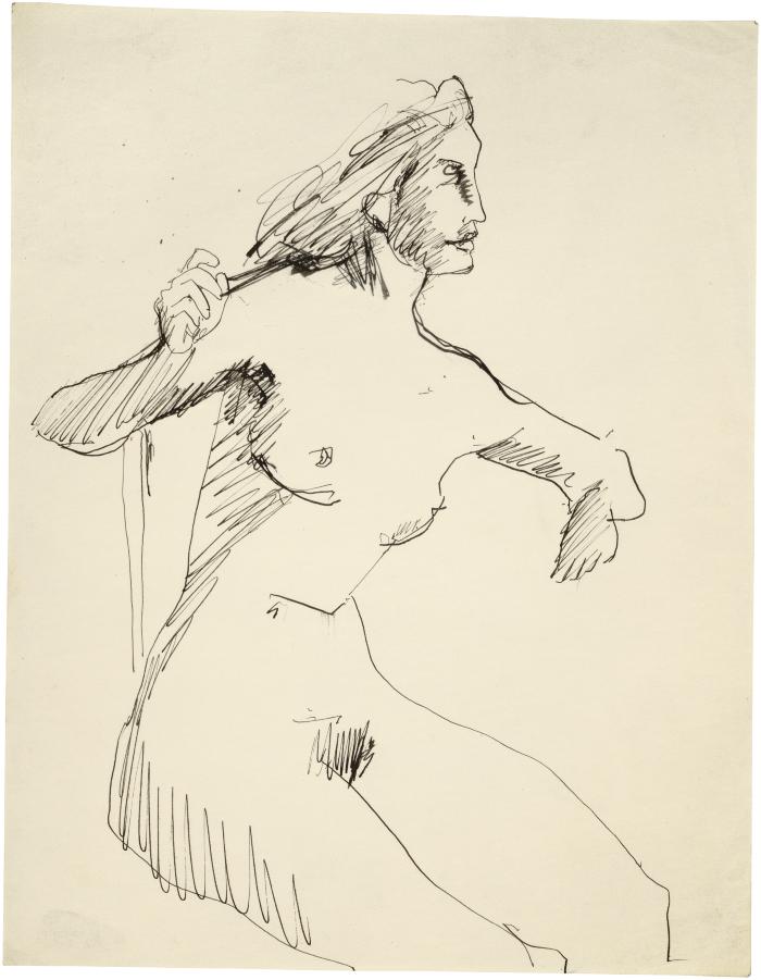 [Seated female nude]