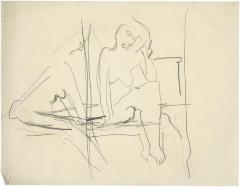 [Two seated female nudes]