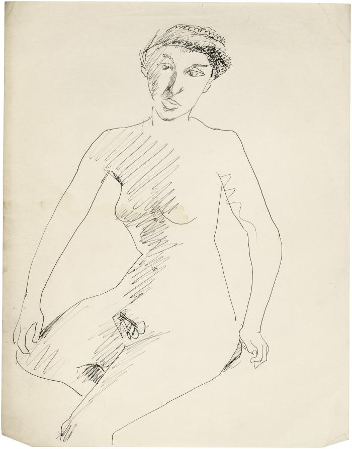 [Seated female nude]