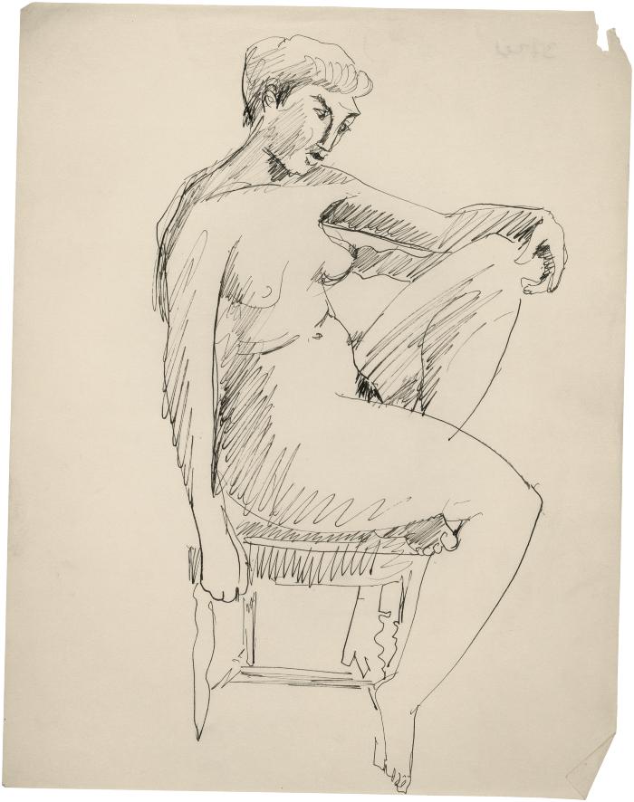 [Seated female nude]