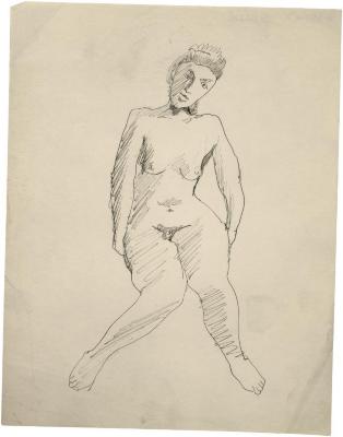 [Seated female nude]