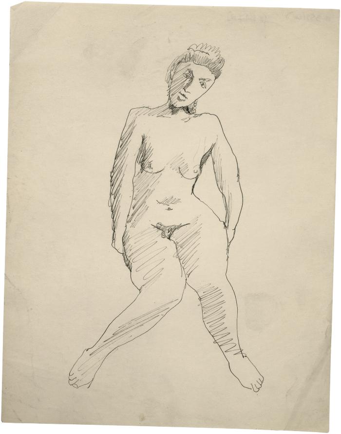[Seated female nude]