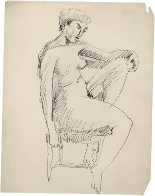 [Seated female nude]
