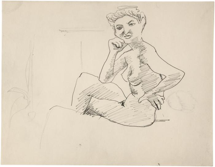 [Seated female nude]