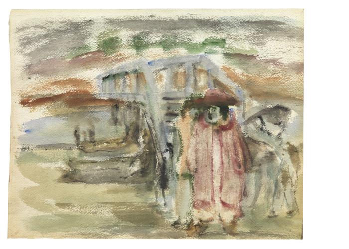 [Figures at footbridge]