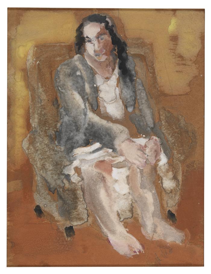 [Woman in armchair]