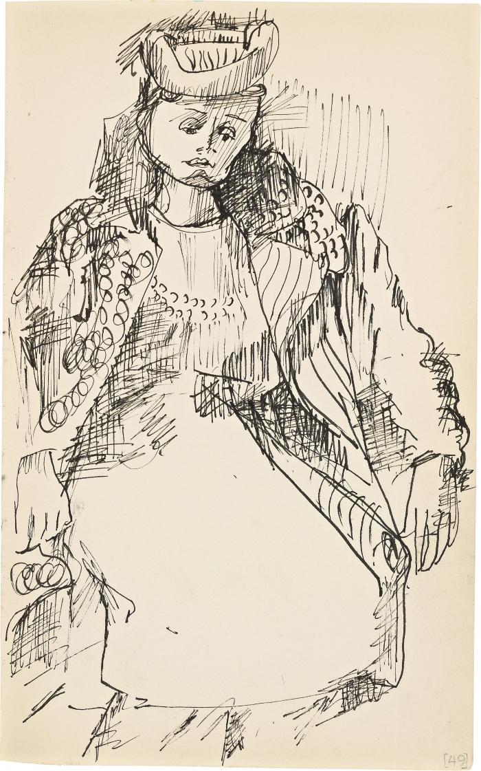 [Seated woman] Marshall Jenkins Sketchbook, page 49