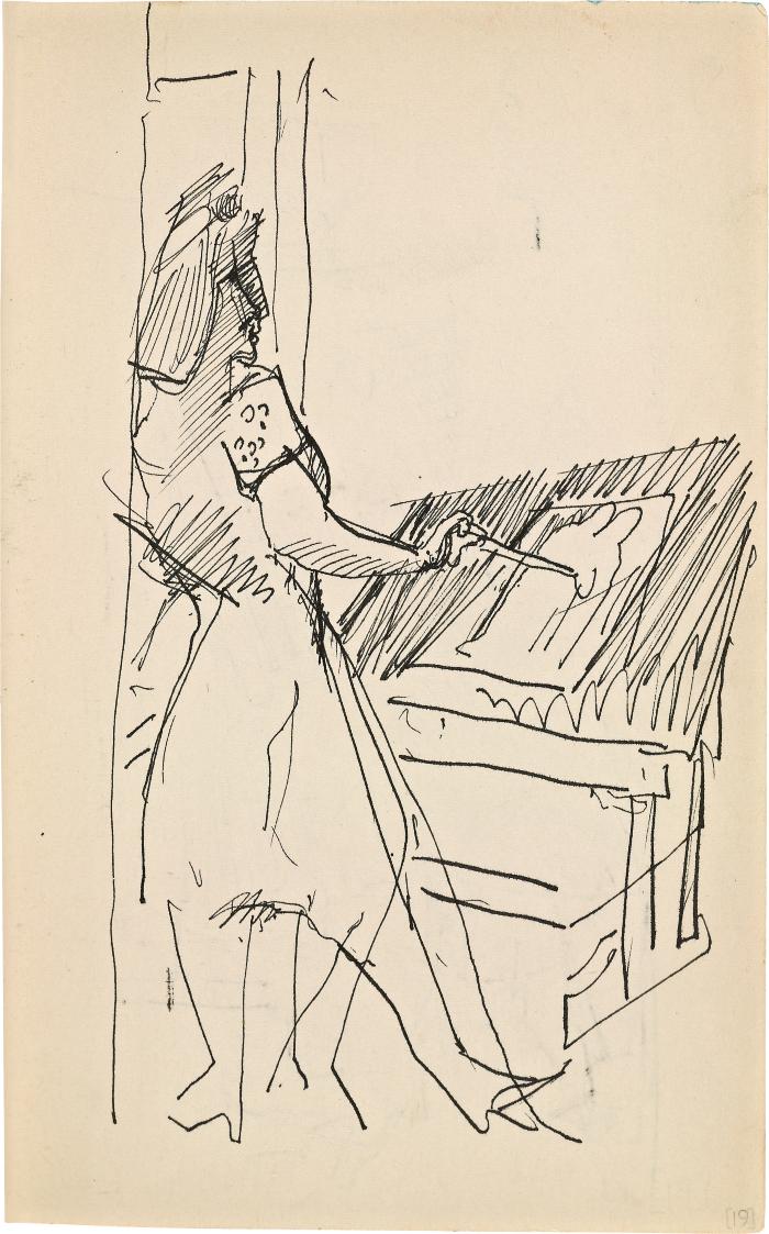 [Standing woman painting] Marshall Jenkins Sketchbook, page 19