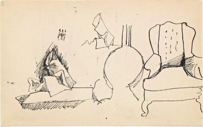 [Interior with armchair] Marshall Jenkins Sketchbook, page 10