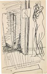[Standing figure in interior] Marshall Jenkins Sketchbook, page 23