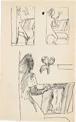 [Standing woman painting, three studies] Marshall Jenkins Sketchbook, page 29